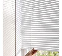 Cordless Venetian Blind,25mm Aluminium Venetian Blind,Metal Window Shade,Slat Horizontal Window Blind,Privacy Light Control,for Living Room,Bedroom,Bathroom,Office,White (150cm Width x 150cm Drop)