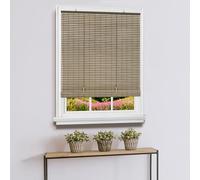 Cordless Veranda Vinyl Roll-Up Blind - 72 Inch Length, 30 Inch Width, Quarter Inch Vinyl Slats - Cocoa/Almond - Soft Light Filtering Horizontal Windows Blinds for Indoors by Achim Home Decor