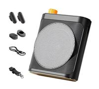 Cordless Voice Amplifier with 2 Mics, Portable Amplifier for Teachers, DSP & ANC Anti-Howling with Strong Attachment Force Charge, 15W Loud Speaker, 28H Playtime, Mini PA System for Guides, Presenters