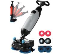 Cordless Walk-Behind Floor Scrubber, 17in Cleaning Width, Dual Tanks 4.5L+7.5L, for Airports Subways Hotels Train Stations Factories