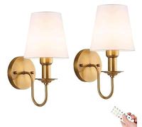 Cordless Wall Sconces - Battery Operated LED Wall Lights Set of 2 with USB Rechargeable Bulbs & Remotes, No Wires, Perfect for Living Room, Bedroom, Hallway