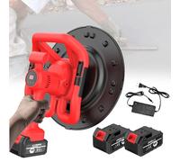 Cordless Wall Smoothing Machine with LCD Display - Widened Grinding Disc, 2 Batteries, Concrete Cement Mortar Wall Plastering - Perfect for DIY Home Improvement Jobs at Home or Work
