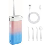 Cordless Water Flosser for Adults - Portable Oral Irrigator with 3 Modes, 4 Jet Tips & IPX7 Waterproof, Travel Teeth Cleaner for Braces, Implants, and Daily Dental Care