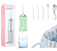 Cordless Water Flosser for Teeth - Electric Flosser 3 Cleaning Modes - Rechargeable Oral Irrigator - Travel Water Flosser for Dental Care - Plaque Removal - Portable Flossers - Tooth Cleaner - Green
