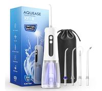 Cordless Water Flosser | Oral Irrigator for Sensitive Gums & Braces | Built-in Light for Self-Cleaning |4 Tips 2 Modes 18 Pressure Settings, Bag | Portable Water Flossers Rechargeable & Waterproof