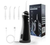 Cordless Water Flosser Oral Irrigator, Portable 300ML Water Tank & 1600/Min Pulse for Deep Cleaning, 3 Modes 30-Day Battery & 4 Nozzles for Braces, Sensitive Gums and Travel Care, IPX6 Waterproof