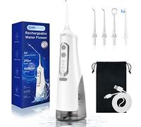 Cordless Water Flosser Teeth Cleaner Dental Oral Irrigator Picks Portable and Rechargeable 310ml Water Tank IPX7 Water Proof for Home and Travel Infiwarden (White)