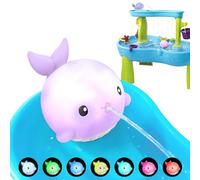 Cordless Water Table Pump, Rechargeable Water Pump with 2 Speed & Light-Up Whale, 3 Hours Non-Stop Fun Summer Multifunctional Outdoor Water Play Toys/Water Table Accessories for Toddlers Kids,Purple
