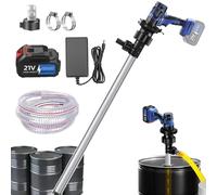 Cordless Water Transfer Pump - Handheld Portable Utility Sump Pump Kit for Pool, Garden, Pond, RV, Boat Draining - Durable Stainless Steel Pipe