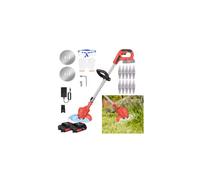 Cordless Weed Wacker 3 in 1 Rechargeable Weed Wacker Electric for Lawn Garden Yard,With 2 Battery,Red