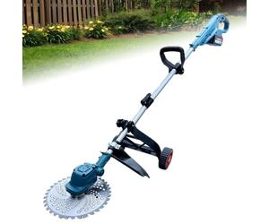 Cordless Weed Wacker with Wheels, Adjustable Shaft, Electric String Trimmer and Edger, Brushless Motor, for Lawn and Garden Maintenance