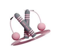 Cordless Weighted Jump Rope with Adjustable Cable and Ergonomic Handles | Pink Steel Wire Wrapped with PVC, Two Cordless Balls, Removable Cord, Gym Floors, Travel Fitness and Bedroom