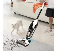 Cordless Wet Dry Vacuum Floor Cleaner and Mop,Cordless Hardwood Floor Cleaner, One Step Cleaning Vacuum Mop, With H13 Filter For Kitchen Tile Hardwood,White and Black Sticky Stains and Pet Hair