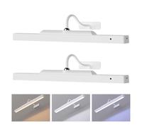 Cordless White Picture Lights for Wall Artworks - Wireless Remote, 3 Modes Dimmable 350LM Above Frame Lighting, 5000mAh Rechargeable Battery Wall Mount for Photo, Gallery,Paintings,Dartboard(2-Pack)