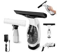Cordless Window Vac Cleaner, 2000pa Streak-Free Cleaning Electric Window Vacuum Cleaner with 2.2Ah Battery, Charger, 150ml Water Tank & Spray Bottle with Microfibre Cloth, Running Time: 30-40 min