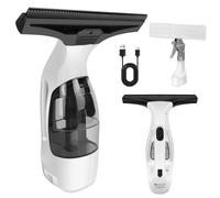 Cordless Window Vac Cleaner, Electric Squeegee Handheld Window Vacuum Cleaner with Spray Bottle & Microfibre Cloths, 50Mins Working Time, Streak-Free Cleaning for Windows, Tiles, Mirrors, Showers, Car