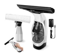 Cordless Window Vac Cleaner, Rechargeable Window Cleaner - 28cm Squeegee Element & 150ml Water Tank, Cordless Window Washer with 200ml Spray Bottle