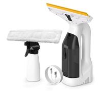 Cordless Window Vacuum with 2000mAh Battery, Rechargeable Window Vac 45Min Running Tim,28cm Blade Power Vacuum Cleaner Set, 300ml Water Tank Streak-Free Glass Cleaner Cordless Washer