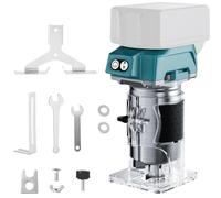 Cordless Wood Router Trimmer for Makita 18V Battery(Tool Only),Compact Trimmer Palm Router,800W /30,000 RPM,5 Speeds Trim Router Tool for Woodworking with Linear Guide and Wrench