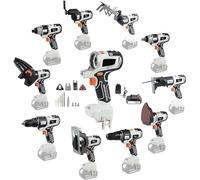 Cordless Woodworking Power Tool Combo Kit 10-in-1 Brushless Power Tool Combo Set with 4.0AH Battery Recip Saw Jig Saw Chainsaw Oscillating Screwdriver Wrench Impact Drill Sander，for House Repair