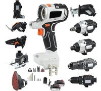 Cordless Woodworking Power Tool Kit with Lithium Battery, Includes Drill, Impact Driver, Chainsaw, Circular Saw, Jigsaw, Reciprocating Saw, Sander, Oscillating Tool & Wrench Set