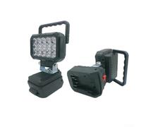 Cordless Work Light 18V Compatible LED Flood Lamp LED Area Light 18V for battery Powered IP67 Waterproof Portable Jobsite Floodlight 18V Li-Ion Compatible Rechargeable Work Light 18V Base ABS