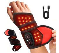Cordless Wrist Heating Pad, Heating Wristband with Vibration, Red Light Heating Pad Wrap with 3 Heating and Vibration Modes, Multifunctional Heated Wrist Brace for Wrists Hands Knees Elbows Ankles