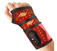 Cordless Wrist Heating Pad with Vibration, Portable Heated Wrist Brace with 660nm Red Light, 3 Heating Levels, 3 Vibration Modes, Built-in 3000mAh Battery, Suitable for Women Men, 69cm Length