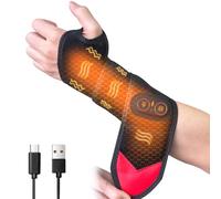 Cordless Wrist Heating Pad Wrap, Heated Wrist Brace with Vibration, 3 Heats and Vibrations Modes, Heated Wrist and Hand Massager Pain Relief