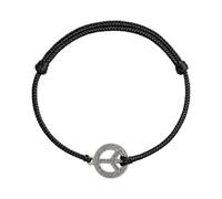 Cordo Aegis Peace Sign Bracelet, Adjustable Black Rope Bracelet for Women | Protection Gifts, Personalized Bracelet, Meaningful Jewelry Gift