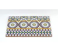 Cordoba Multicoloured, Set of 2 Moroccan Glazed Ceramic Wall Tiles 40x25 cm