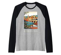 Cordoba Spain Historic Riverside Architecture Vintage Travel Raglan Baseball Tee