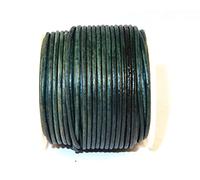 Cords Craft®, 1mm Round Leather Cord for Jewelry Making, Genuine Leather String Cording, Bracelets, Necklaces, Beading and Hobby Project, Pendent, DIY Craft, Roll of 21.87 Yards, Vintage Green