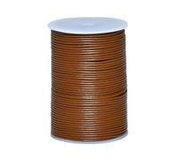 Cords Essentials Round Genuine Leather String Cord, Rope for Jewelry Making, Necklaces, Bracelets, Kumihimo Braiding, Wraps, Crafts and Hobby Projects (Light Brown, 2.0 MM)