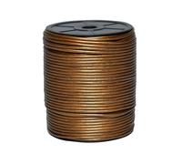 Cords Essentials Round Genuine Leather String Cord, Rope for Jewelry Making, Necklaces, Bracelets, Kumihimo Braiding, Wraps, Crafts and Hobby Projects (Metallic Kansa, 3.0 MM)