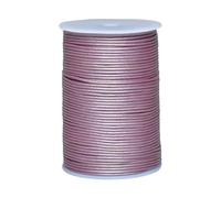 Cords Essentials Round Genuine Leather String Cord, Rope for Jewelry Making, Necklaces, Bracelets, Kumihimo Braiding, Wraps, Crafts and Hobby Projects (Metallic Pink, 2.0 MM)