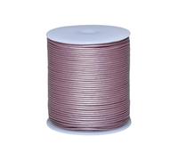 Cords Essentials Round Genuine Leather String Cord, Rope for Jewelry Making, Necklaces, Bracelets, Kumihimo Braiding, Wraps, Crafts and Hobby Projects (Metallic Pink, 1.5 MM)