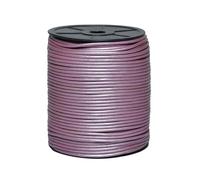 Cords Essentials Round Genuine Leather String Cord, Rope for Jewelry Making, Necklaces, Bracelets, Kumihimo Braiding, Wraps, Crafts and Hobby Projects (Metallic Pink, 3.0 MM)