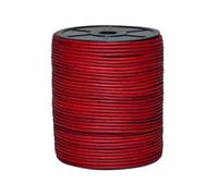 Cords Essentials Round Genuine Leather String Cord, Rope for Jewelry Making, Necklaces, Bracelets, Kumihimo Braiding, Wraps, Crafts and Hobby Projects (Distressed Blood Red, 3.0 MM)