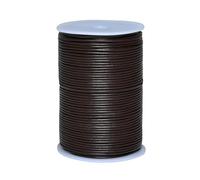 Cords Essentials Round Genuine Leather String Cord, Rope for Jewelry Making, Necklaces, Bracelets, Kumihimo Braiding, Wraps, Crafts and Hobby Projects (Dark Brown, 2.0 MM)