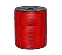 Cords Essentials Round Genuine Leather String Cord, Rope for Jewelry Making, Necklaces, Bracelets, Kumihimo Braiding, Wraps, Crafts and Hobby Projects (Red, 3.0 MM)