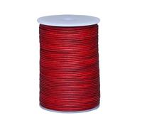 Cords Essentials Round Genuine Leather String Cord, Rope for Jewelry Making, Necklaces, Bracelets, Kumihimo Braiding, Wraps, Crafts and Hobby Projects (Distressed Blood Red, 2.0 MM)