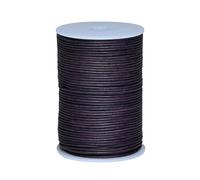 Cords Essentials Round Genuine Leather String Cord, Rope for Jewelry Making, Necklaces, Bracelets, Kumihimo Braiding, Wraps, Crafts and Hobby Projects (Distressed Dark Violet, 2.0 MM)