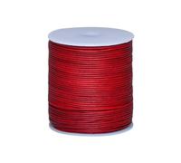 Cords Essentials Round Genuine Leather String Cord, Rope for Jewelry Making, Necklaces, Bracelets, Kumihimo Braiding, Wraps, Crafts and Hobby Projects (Distressed Blood Red, 1.5 MM)