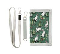 Cordura Nylon Fabric Wallet Christmas Pattern Holly Snowflakes Winter