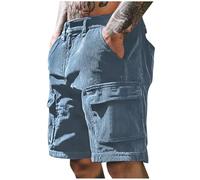 Corduroy Cargo Shorts Men Button Fly Belt Loops 5 Inch Shorts with Multi Pockets Soft Breathable Bermudas for Daily Wear Outdoor Hiking S-3XL