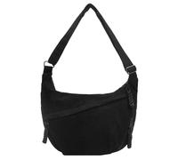 Corduroy Crescent Bag for Women - Half Moon Crossbody Sling Bag with Adjustable Strap, Multi-Pocket Casual Hobo Shoulder Purse for Daily Use, Travel & Work(Black)
