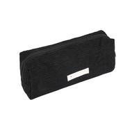 Corduroy Cute Pencil Case Pencil Case Big Capacity Simple Pencils Pouch with Practical Smooth Zip Portable Makeup Bag Multipurpose Canvas Stationery Pouch for School Study Office Supplies (Black)