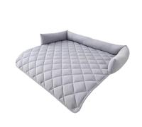 Corduroy Dog Sofa Bed with Pillow, Diamond Quilted Couch Mat | Removable Washable Cover, Bolster Pillow, Plush Dog Sofa Protector for Small Dogs, White, Green, Grey, Khaki