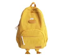 Corduroy Duck Backpack,Large Capacity School Bag for Boys Girls,Funny Children's Backpacks,Kawaii Casual Daypacks,Duck Aesthetic Backpack for Teenage Primary Secondary Middle School (Yellow)